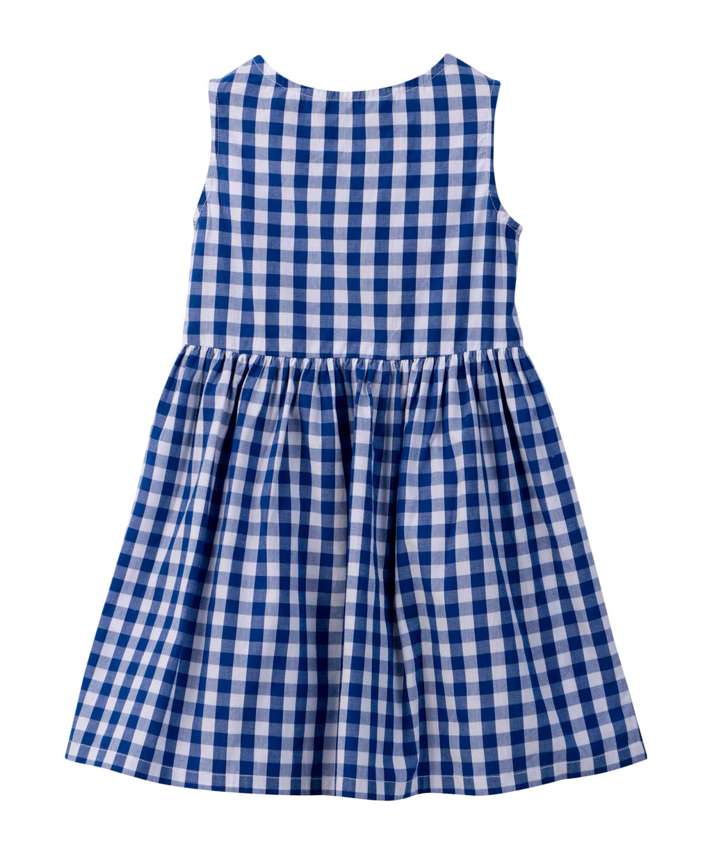 Beebay Kids Girls Y/d Check Button Through Dress Blue