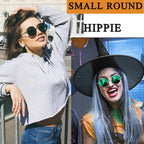 Joopin Round Sunglasses Circle Sun Glasses Polarized UV400 Trendy Teashades Circular Shades for Men Women Halloween Costume (Bla