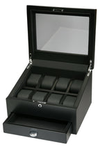 VOLTA Carbon Fiber Watch Case - Black, 8 Watches, Jewelry Drawer, Lockable, Modern Style