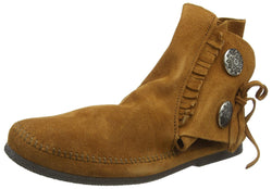 Minnetonka Mens Two Button Hardsole Boot, Brown, Size 8