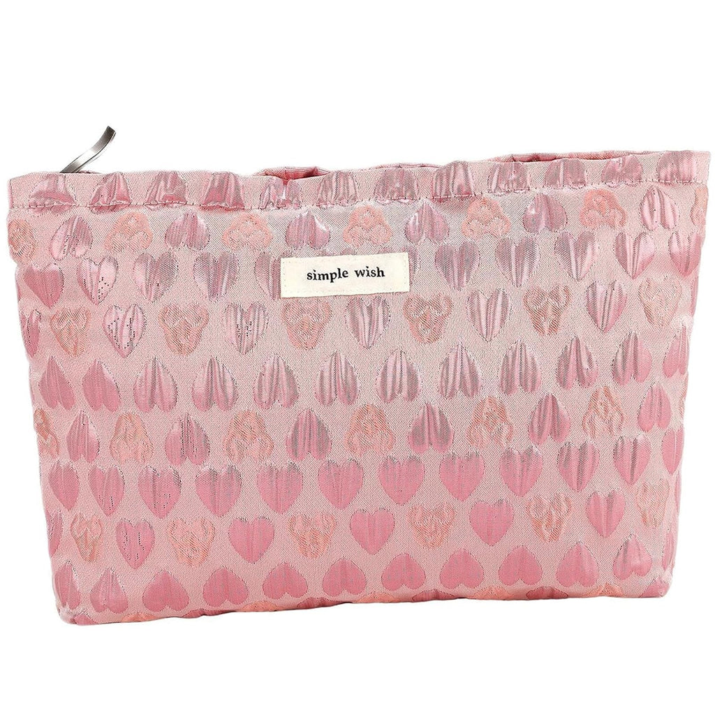 ZLFSRQ Heart Makeup Bag Travel Cute Cosmetic Bags for Women Large Makeup Pouch Zipper Cosmetic Pouch for Purse Aesthetic Embroid