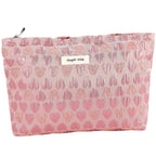 ZLFSRQ Heart Makeup Bag Travel Cute Cosmetic Bags for Women Large Makeup Pouch Zipper Cosmetic Pouch for Purse Aesthetic Embroid