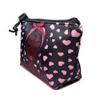 BDAWQUG Women Makeup Bag-2pcs Black Princess Graphic Cosmetic Bag Melanin Natural Hair art Pencil Case Coin Purse Travel Toiletr