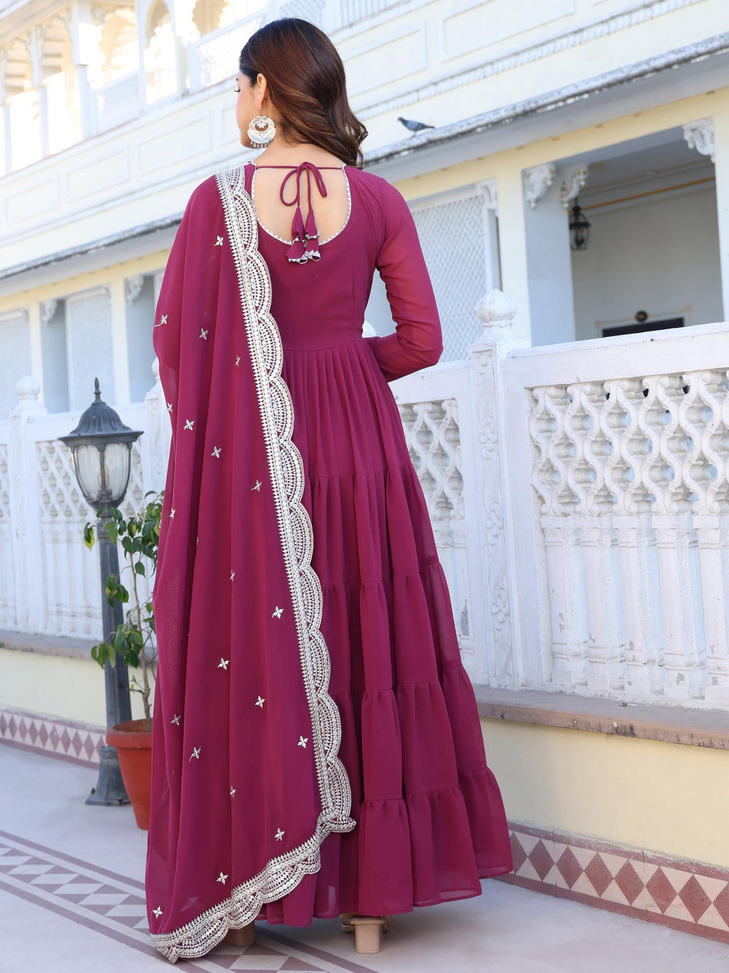 Wedani Georgette Sequins Work Anarkali Kurta Set for Women