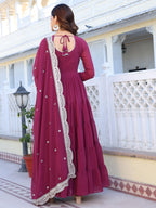 Wedani Georgette Sequins Work Anarkali Kurta Set for Women