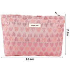 ZLFSRQ Heart Makeup Bag Travel Cute Cosmetic Bags for Women Large Makeup Pouch Zipper Cosmetic Pouch for Purse Aesthetic Embroid
