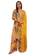 Libas Printed Chinon Straight Kurta With Palazzos With Dupatta (51847Xxl)