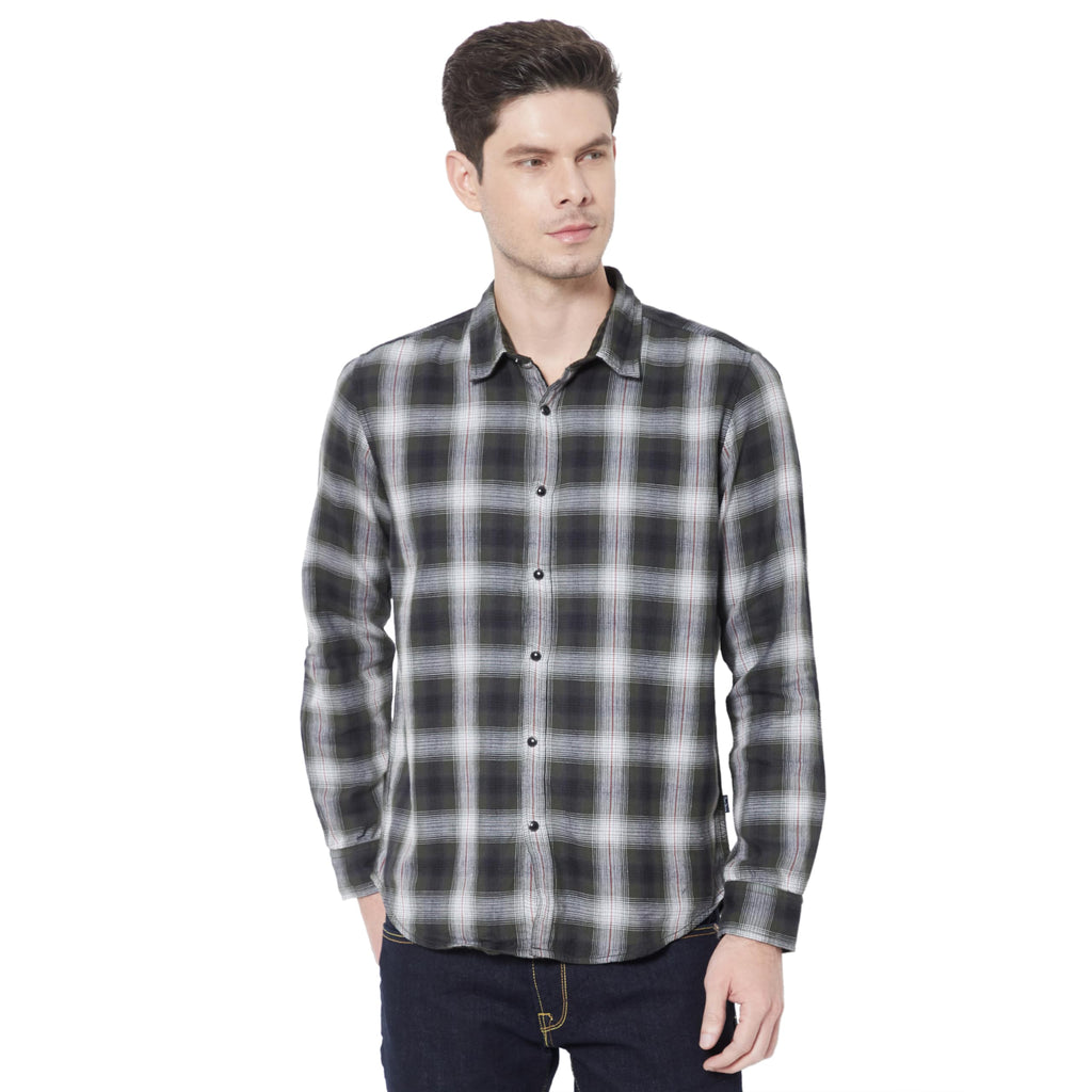 Pepe Jeans MenS Checkered Regular Fit Shirt (Pm307914_Green S)