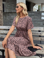 Tagas Women'S Knee-Length Dress (Op-3215-Dusty Pink-M_Pink_M)