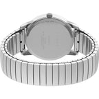 Timex Men's Easy Reader 35mm Watch Box Set - Silver-Tone Case White Dial with Tapered Expansion Band + Black Leather Strap