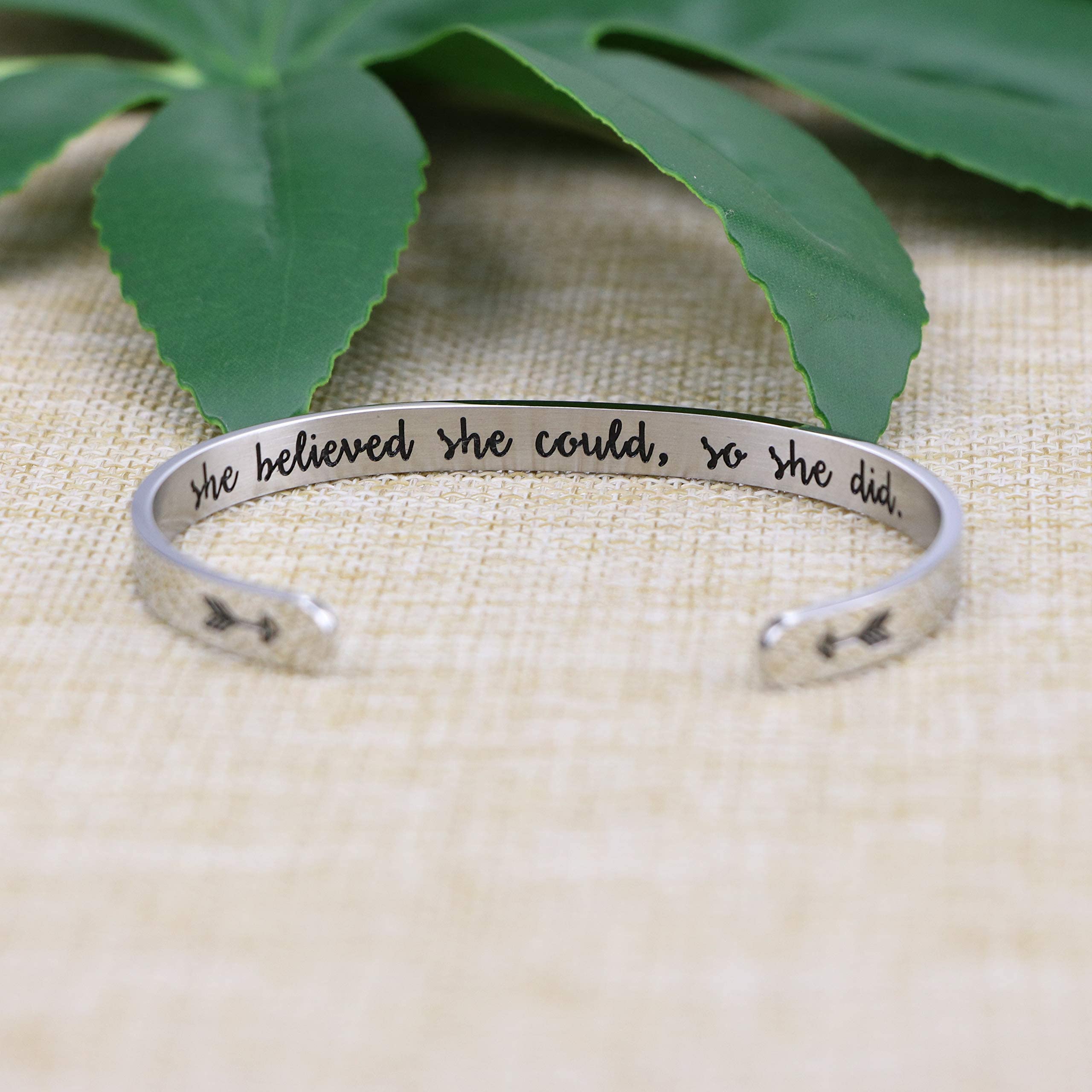 JoycuFF Inspirational Gifts for Women Bracelets for Women Birthday Christmas Friendship Gifts for Women Friends Stainless Steel