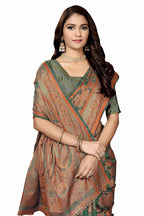 Sugathari Womens Green kanjivaram banarasi silk saree for Patola festival Wedding silk with rich pallu Design sarees for women 
