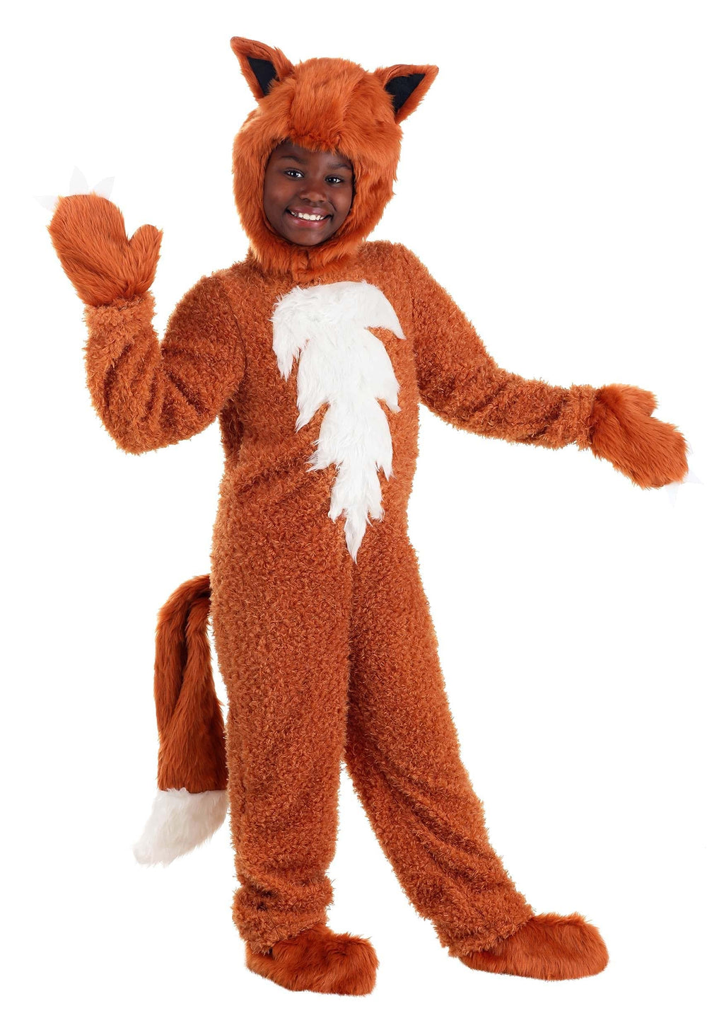 Fun Costumes Adorable Child Fox Halloween Costume | Soft Shearling Faux Fur Jumpsuit for Play Pretend, Medium Orange