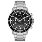 Bulova Men's Marine Star Series C Stainless Steel 6-Hand Chronograph Quartz Watch, Black Dial Style: 96B272