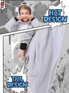 CANASOUR Koala Onesie Kids Halloween Cosplay Costume Girls One Piece Pjs Anime Unisex Hoodie Pajamas Grey For 6-8 Years Boys Par