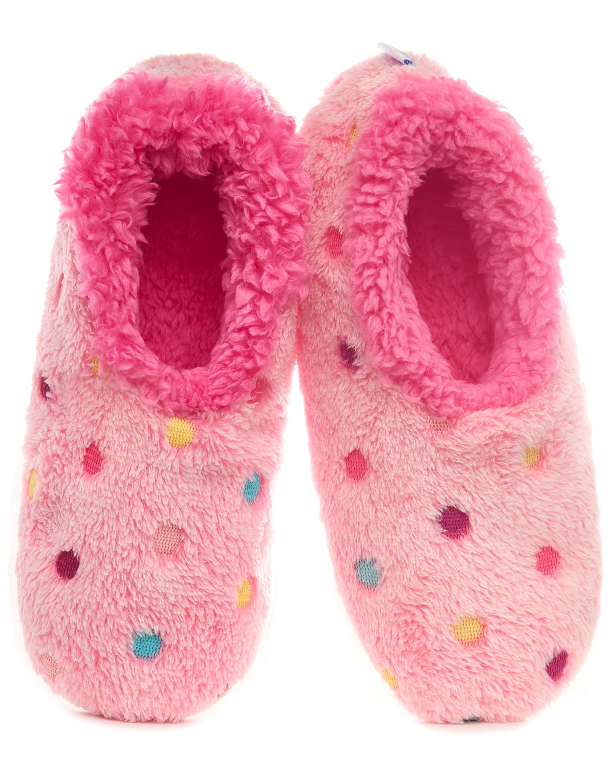 Snoozies Slippers for Women  Lotsa Dots colorful cozy Sherpa Slipper Socks  Womens House Slippers  cozy Slippers for Women  Fuzz