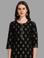 Flosive Women'S Crepe Printed Straight Kurta Mix Color