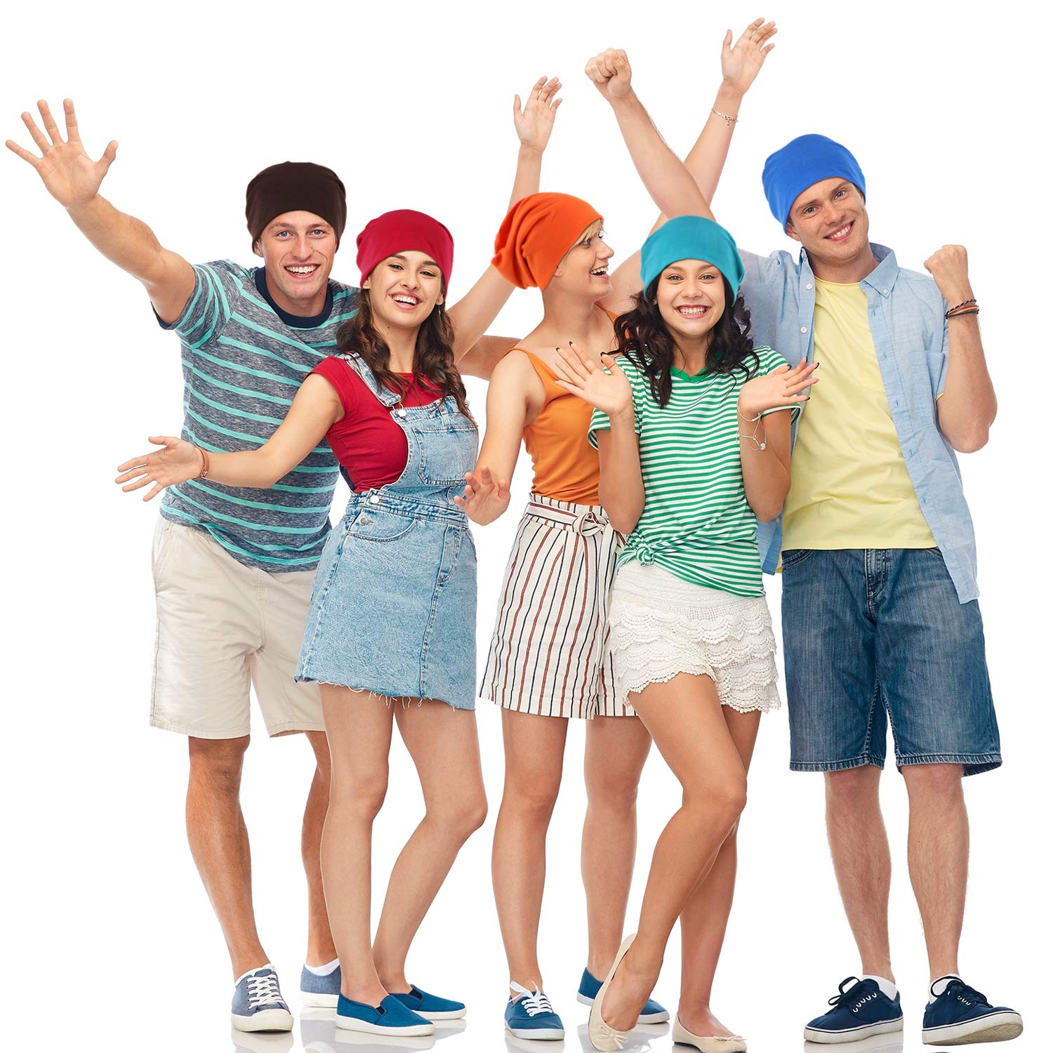 Outus 7 Pcs Dwarf Hats Thin Knit Slouchy Cap Beanies Halloween Crayon Hat Hip Hop Sleep Cap Dwarf Costume for Cosplay