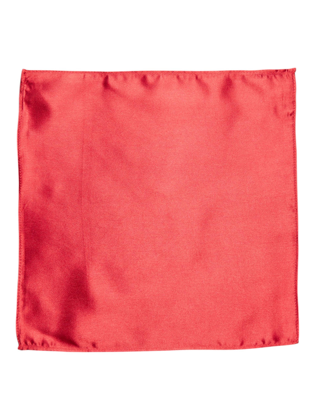 Manyavar Mens Satin Solid Pocket Square (Red)