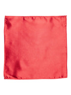 Manyavar Mens Satin Solid Pocket Square (Red)