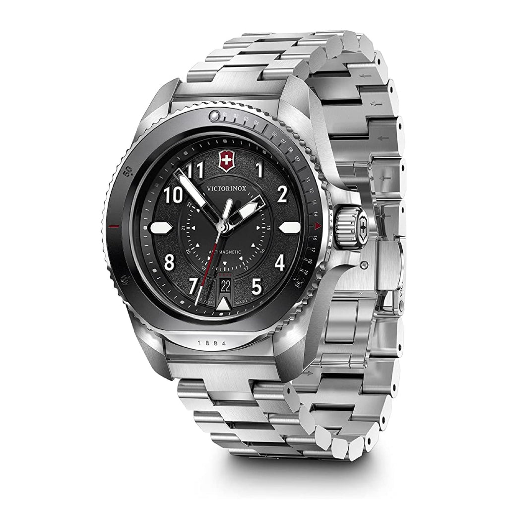 Victorinox Swiss Army Journey 1884 Antimagnetic Black Dial Quartz Divers 242009 200M Mens Watch