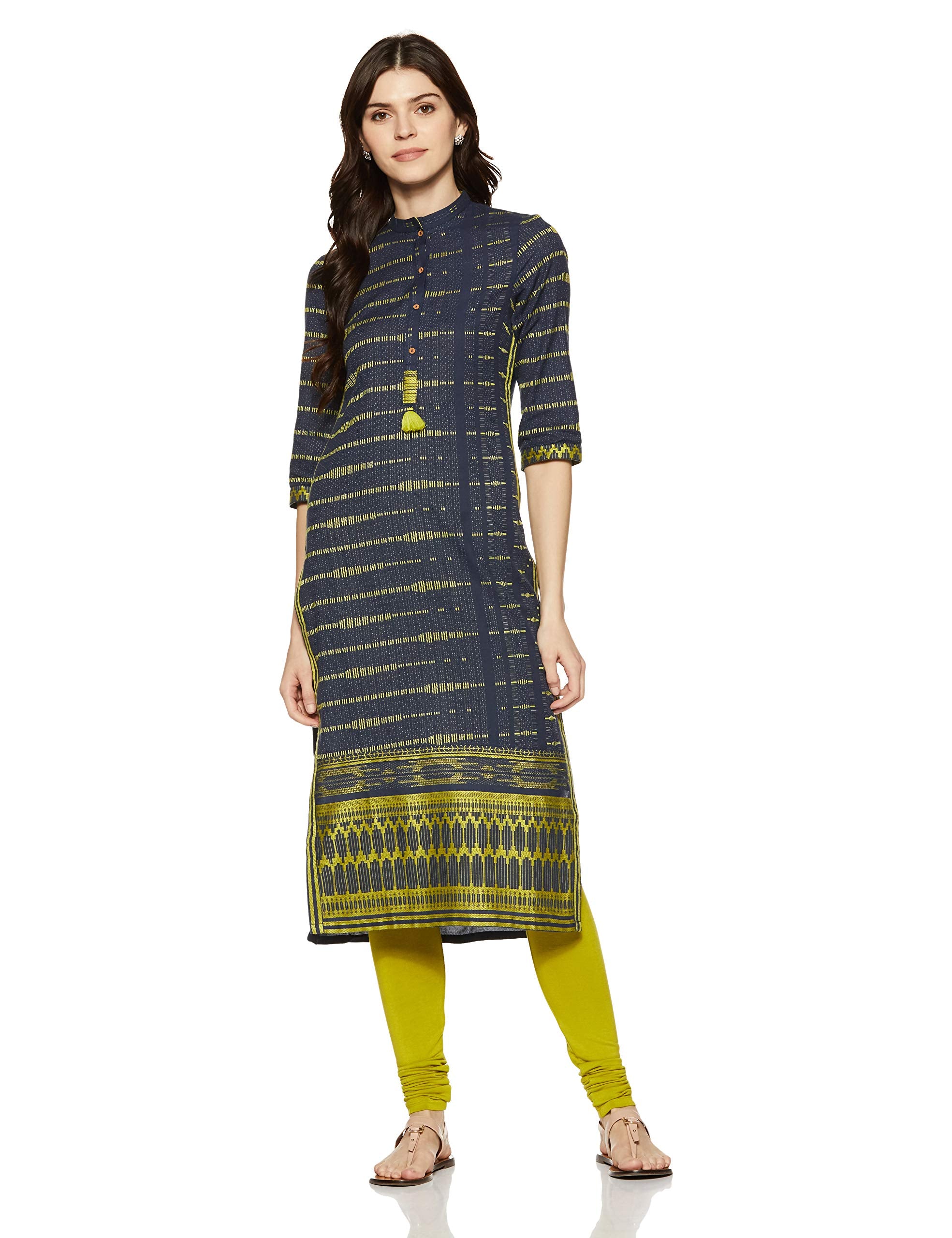 W For Woman Straight Kurta (18Auw11267-310102_Blue_14)