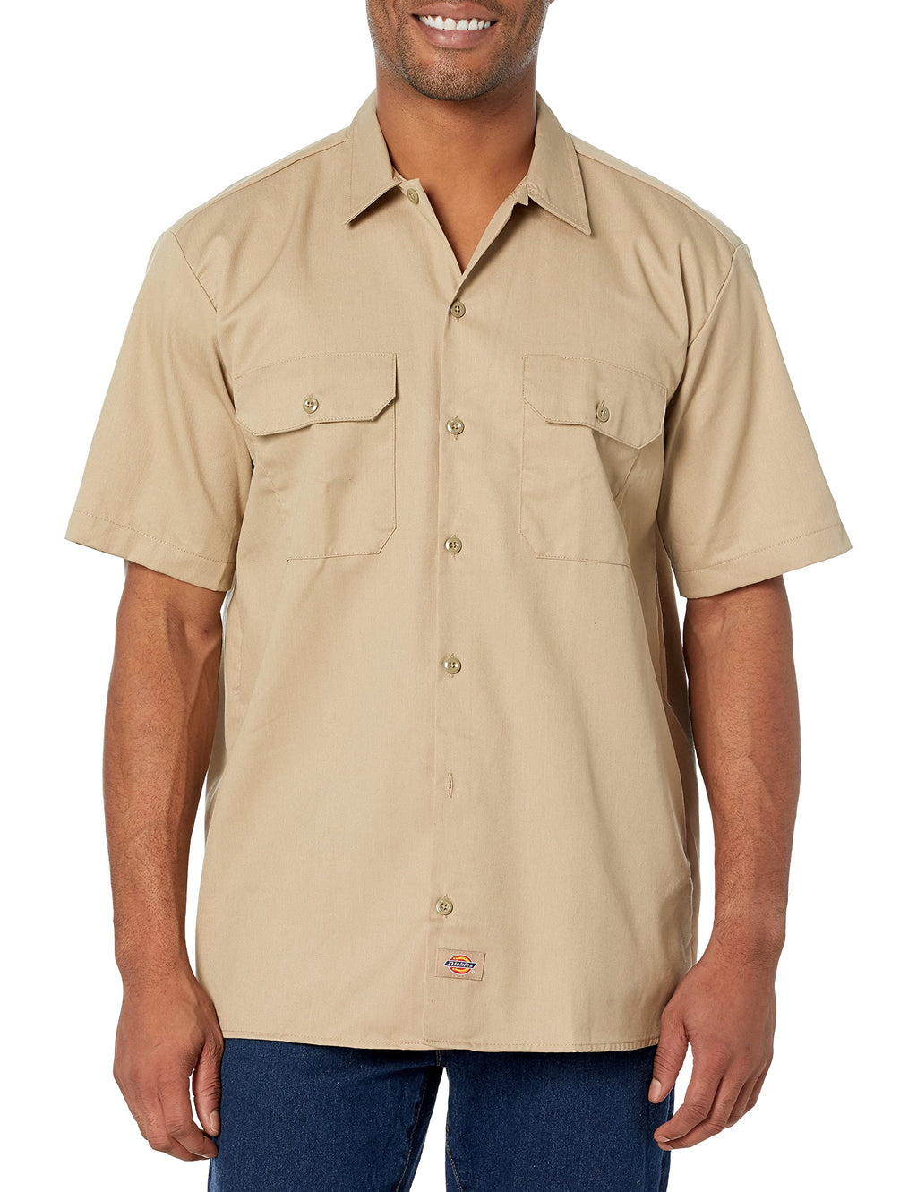 Unisex Short-Sleeve Work Shirt - BLAcK - S(D0102H7MFAT)