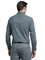 Turtle Men 100% Cotton Printed Regular Fit Grey Formal Shirt