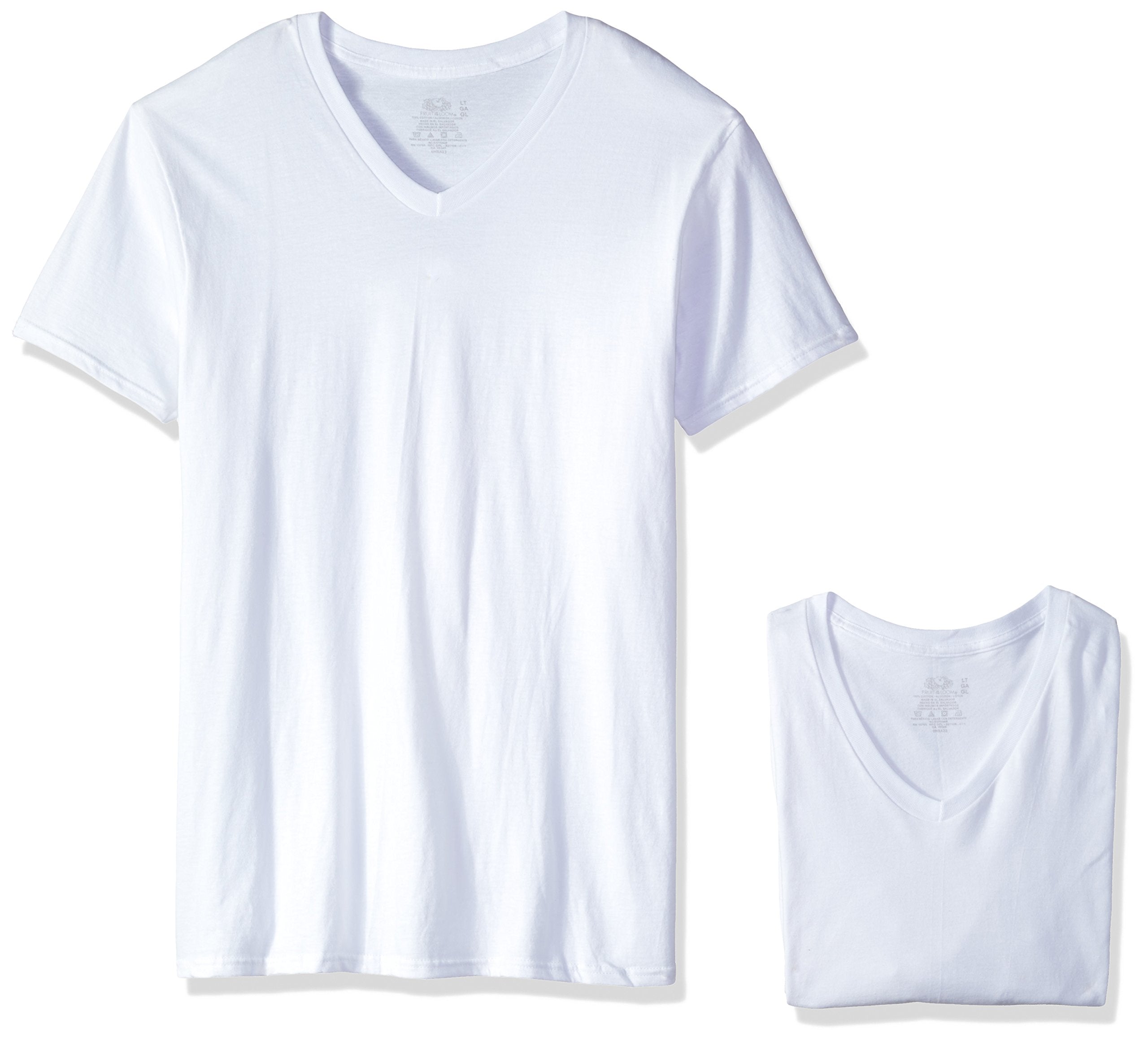 Fruit of the Loom Men's Size 3-Pack Premium Man V-Neck, White ice, 3X-Large Tall