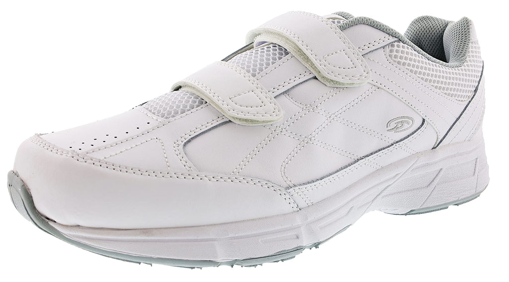 Dr. Scholl's - Men's Brisk Light Weight Dual Strap Sneaker, Wide Width (9 Wide, White Grey)