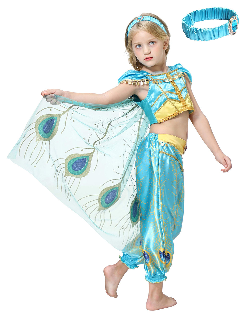 Dressy Daisy Girls Princess Dress Up with Headband Costumes Halloween Party Fancy Dress