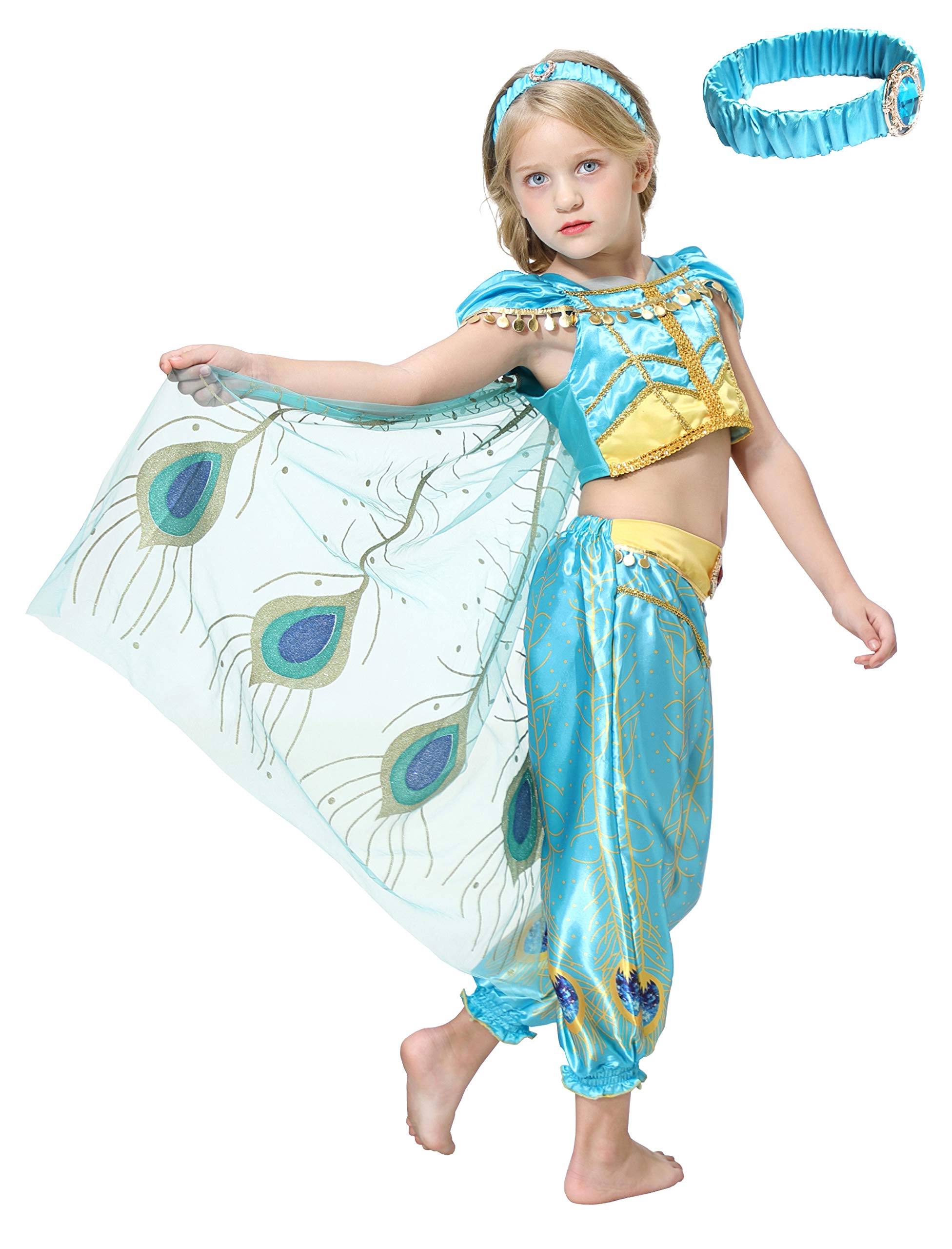 Dressy Daisy Girls Princess Dress Up with Headband Costumes Halloween Party Fancy Dress