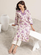 Libas WomenS Viscose Rayon Self Design Straight Kurtas (29414Oh Purple