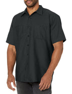 Red Kap Men's Tall Industrial Work Shirt, Regular Fit, Short Sleeve, Charcoal, 3X-Large