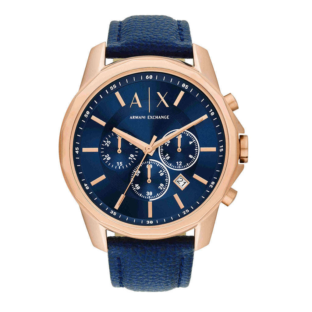 A|X ARMANI EXCHANGE Men's Chronograph Stainless Steel and Leather Watch (Model: A|X1723)