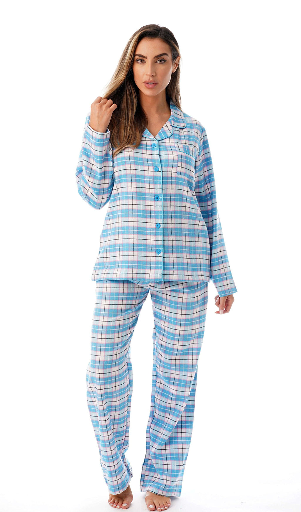 Just Love Long Sleeve Flannel Pajama Sets for Women 6760-10359-BLU-3X Blue