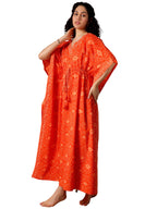 Libas WomenS Cotton Regular Night Suits Nightgown (50265_Orange_One Size)