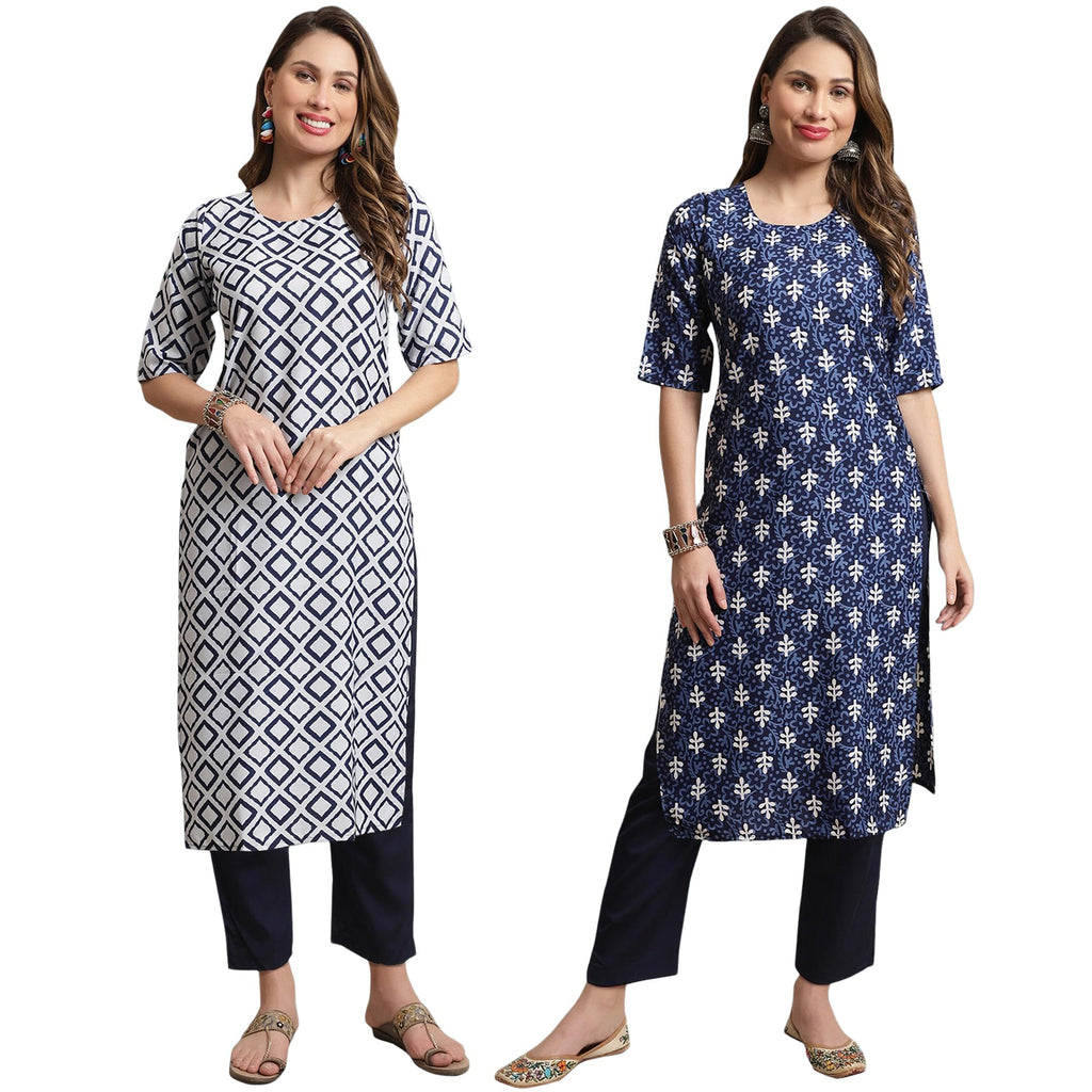 Tee Projekt Printed Crepe Kurti & Pant Set For Women Festival Wear For Women