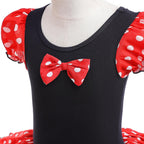 Dressy Daisy Girls' Polka Dots Halloween Christmas Fancy Dress Dance Costume with Headband Size 6-7 Red & Black