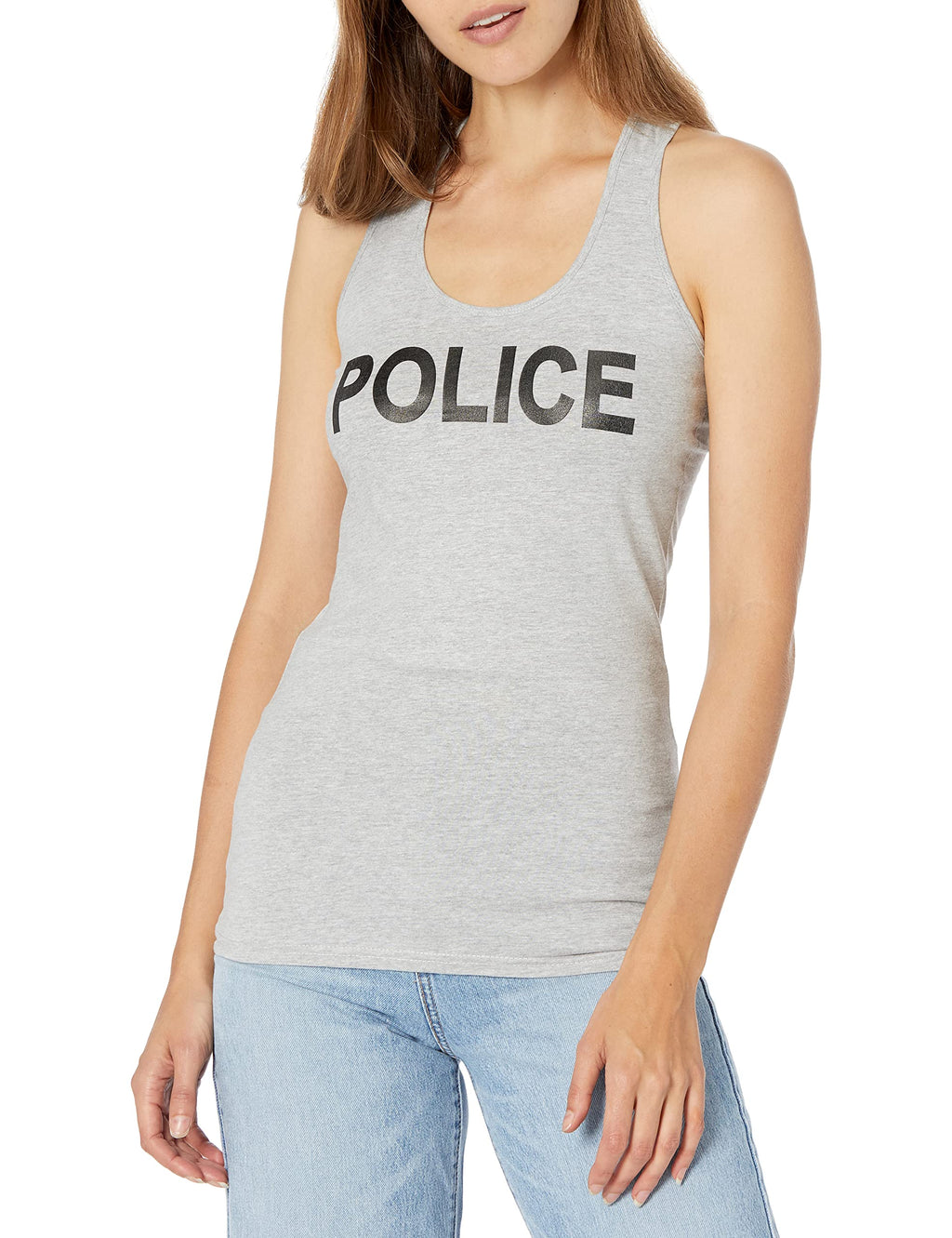 Graphic Tank, Police, H.Grey, XL