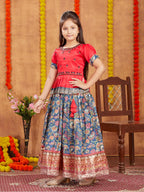 Aarika Girls Ethnic Wear Red Colour Beads Hand Embroidery Lehenga Choli Set (4-10 Years)