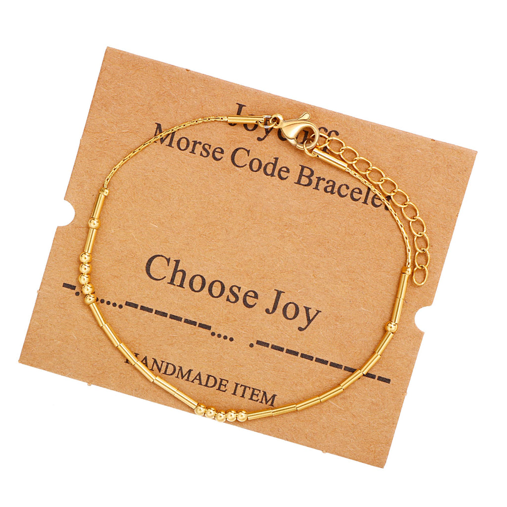 Choose Joy Bracelets Morse Code for Women Inspirational Birthday Mother's Day Christmas Gifts for Best Friend Mom Sister Daughte