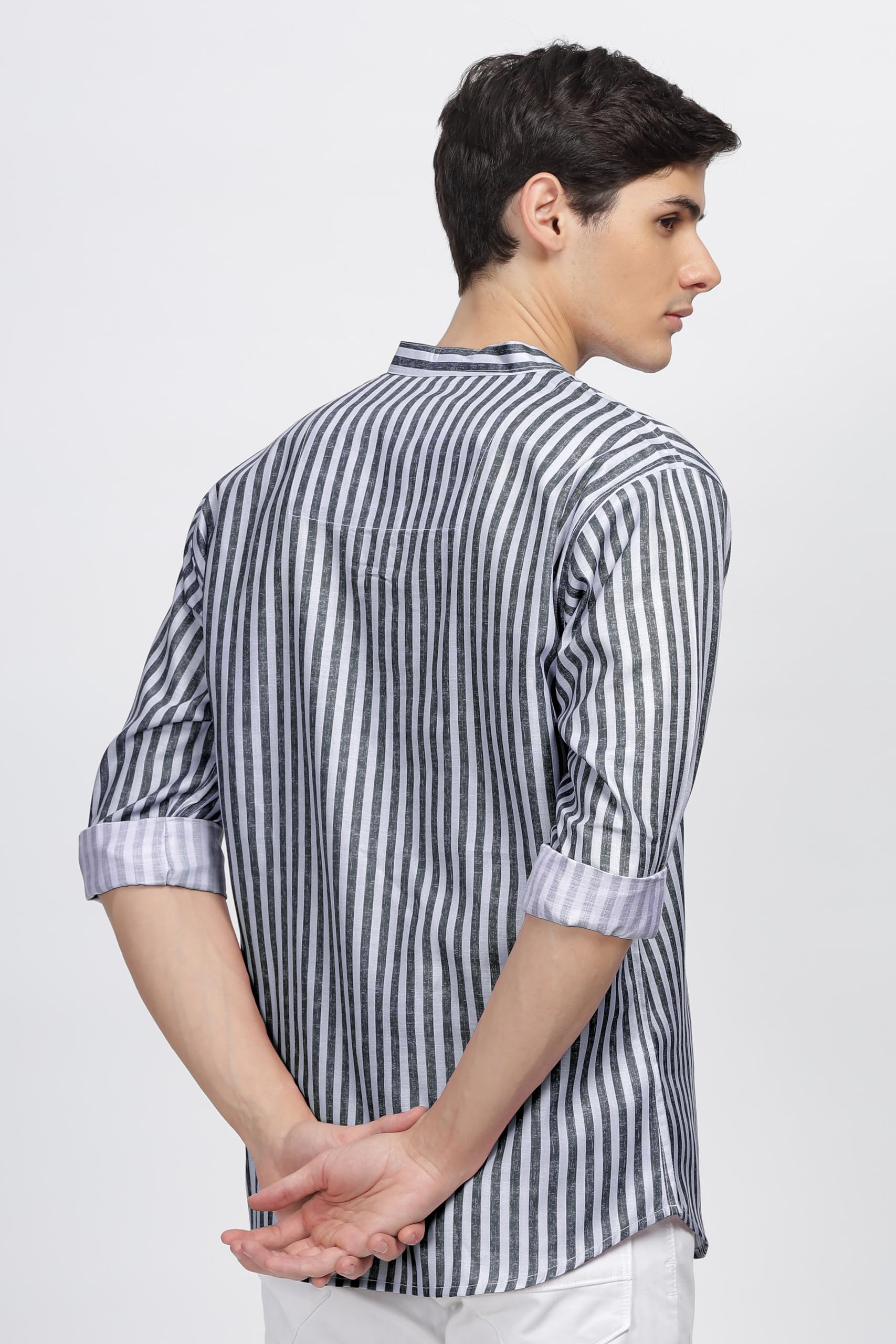 Be Active MenS Stripes Cotton Blend Short Kurta With Mandarin Collar || Short Kurta For Men Cotton || Stylish Short Kurta || Sh