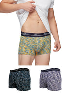XYXX Mens Underwear Artisto IntelliSoft Antimicrobial Micro Modal Trunk Pack of 3 (Yellow & Blue ; Blue & White ; Teal & Black;