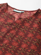 Idalia Maroon Printed Kurta Set