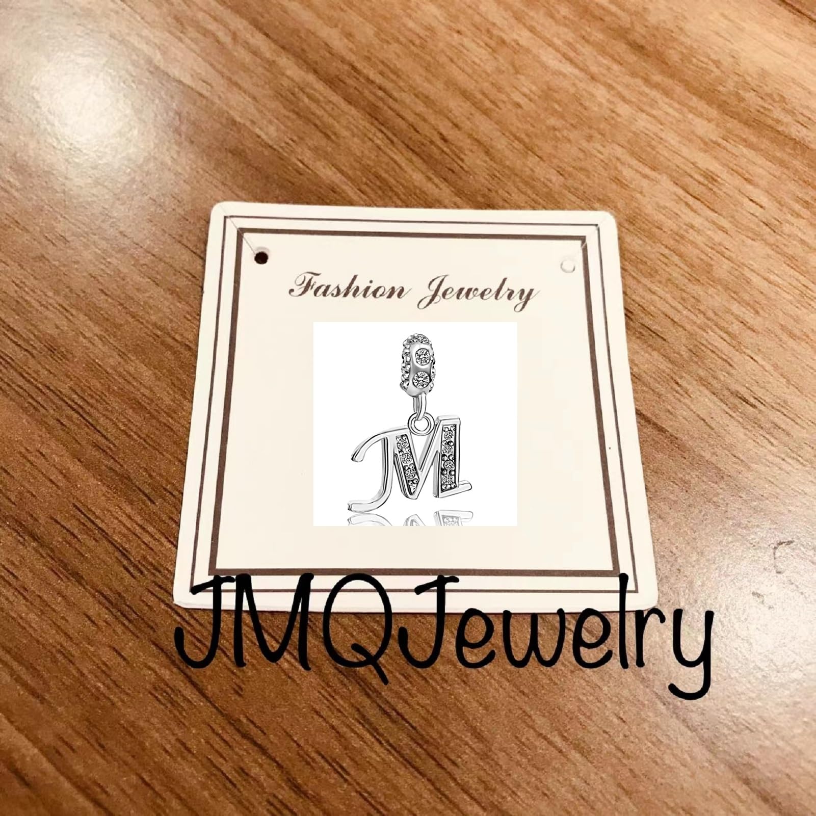 JMQJewelry M Initials Letter M Birthstone April White Alphabet Dangle Mother Daughter Graduation Love Womens Bead Charms for Bra