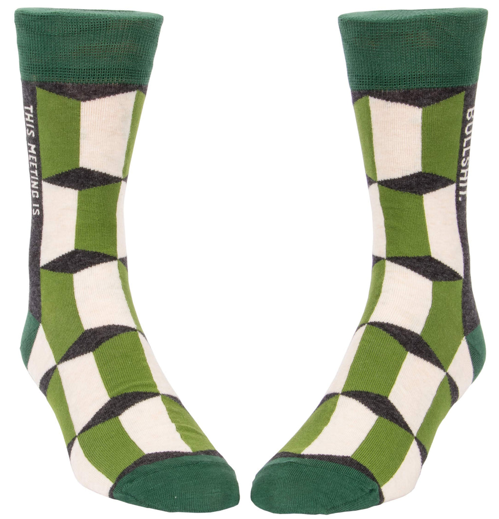 Blue Q Socks, Men's Crew, This Meeting is Bulls--t Size 7-12