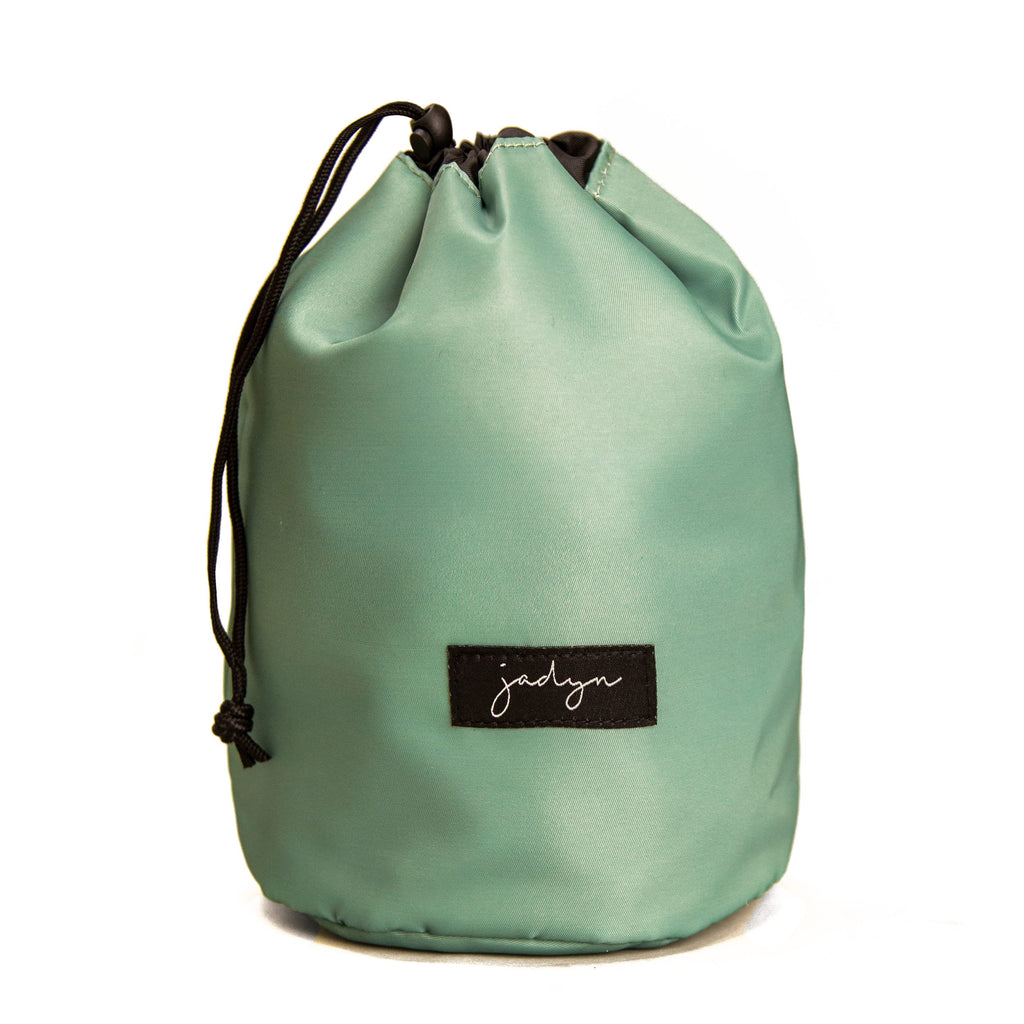 Jadyn Cinch Top Compact Travel Makeup Bag and Cosmetic Organizer for Women (Sage Green)