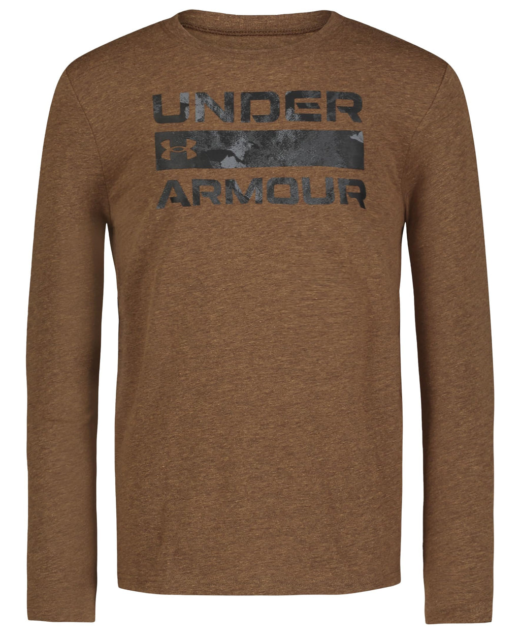 Under Armour Boys Outdoor Long Sleeve Tee, Stylish Crew Neckline, Cute Full Fit T Shirt, Baroque Green Graphic, X-Large US