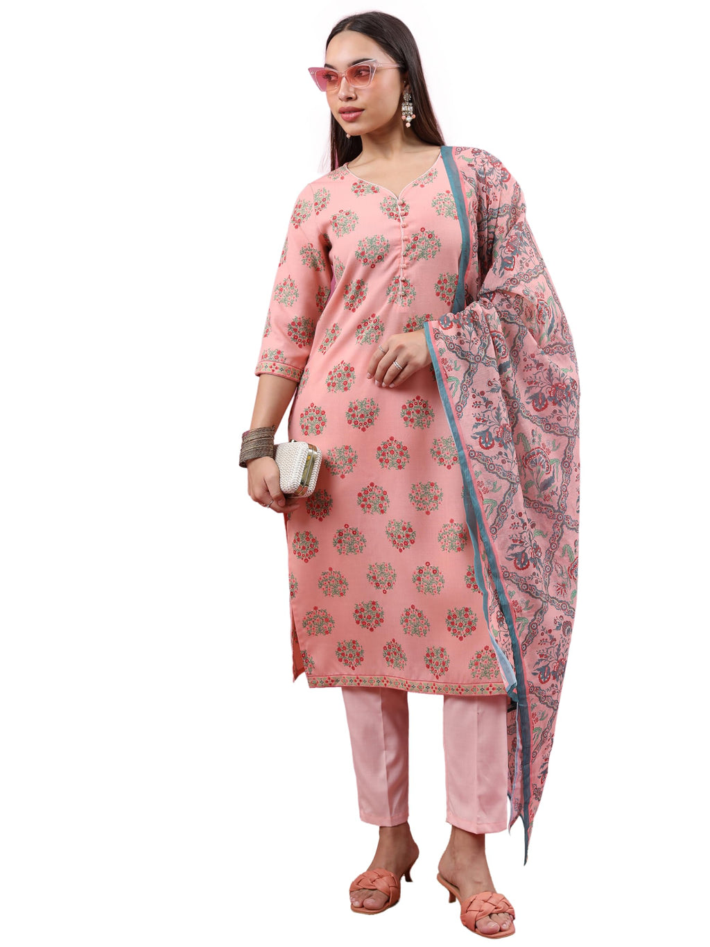 Ketch WomenS Cotton Blend Regular Dress Shirt (Khk3000973_Peach